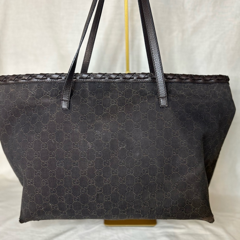 👜 Gucci Bamboo Tassel GG Canvas Tote Bag – Brown  SEE ADDITIONAL LISTING - Picture 5 of 16